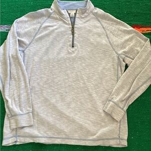 Tommy Bahama  Barrier Beach Reversible Half Zip Sweater Blue SZ L